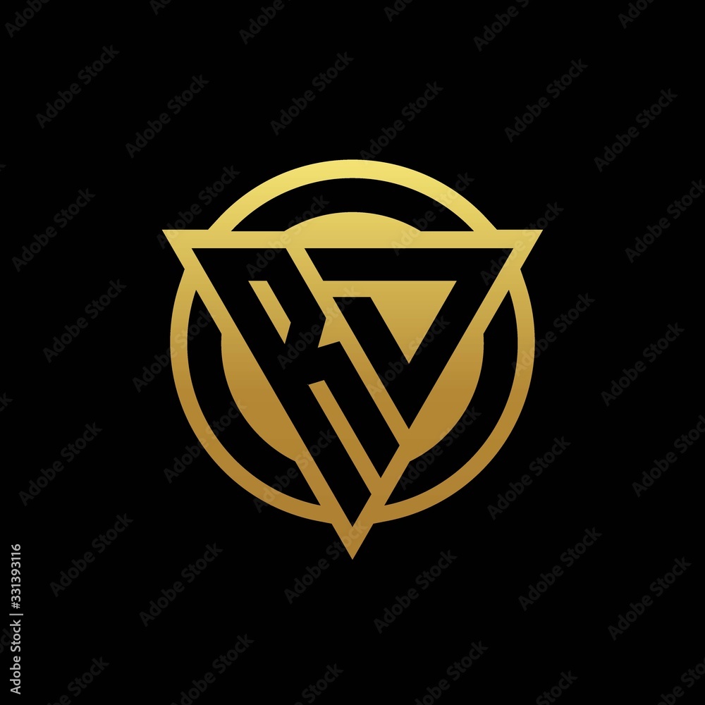 RD logo monogram with triangle shape and circle rounded isolated on gold colors RD logo monogram with triangle shape and circle rounded isolated on gold colors