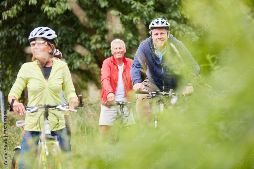 Group of seniors on a bike ride Group of seniors on a bike ride