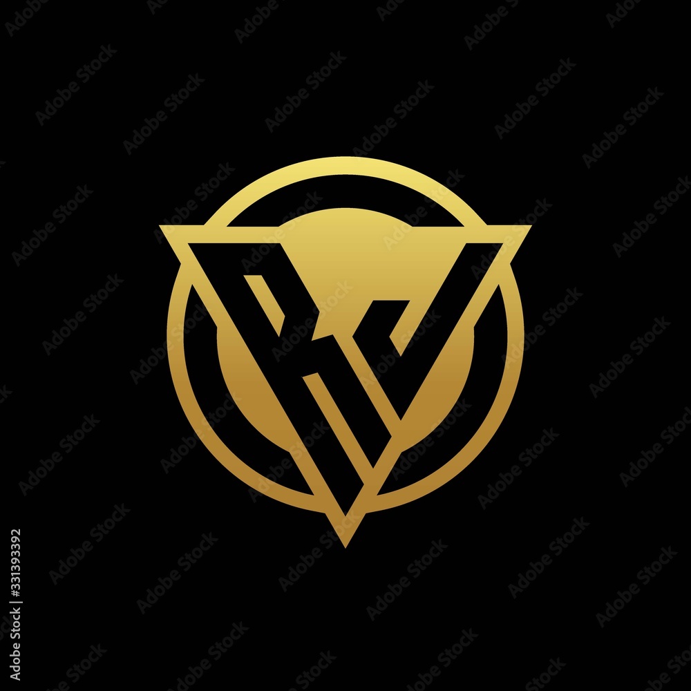 RJ logo monogram with triangle shape and circle rounded isolated on gold colors RJ logo monogram with triangle shape and circle rounded isolated on gold colors