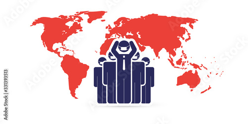 Health Problems, Coronavirus Impact on World Economy - Design Concept with Group of Uncertain Businessmen