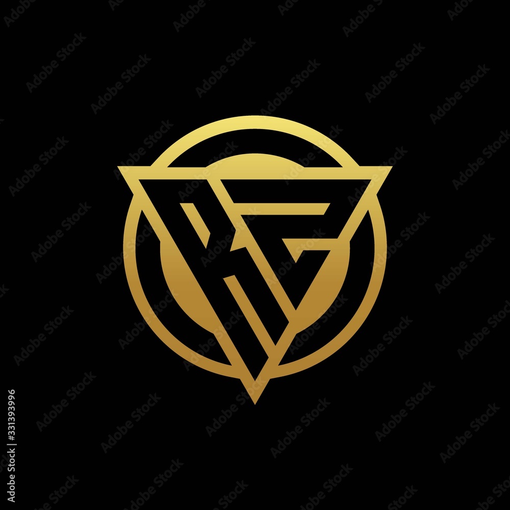 RZ logo monogram with triangle shape and circle rounded isolated on gold colors RZ logo monogram with triangle shape and circle rounded isolated on gold colors