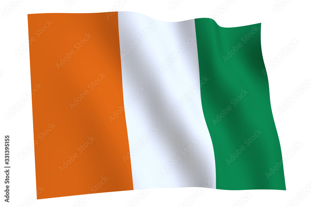 Fototapeta premium Ivory Coast flag waving