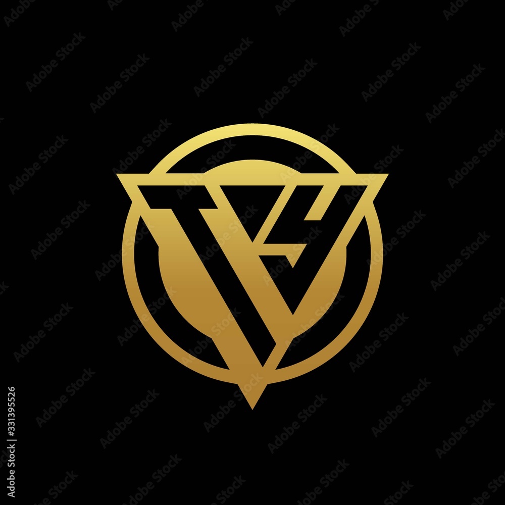 TY logo monogram with triangle shape and circle rounded isolated on gold colors TY logo monogram with triangle shape and circle rounded isolated on gold colors