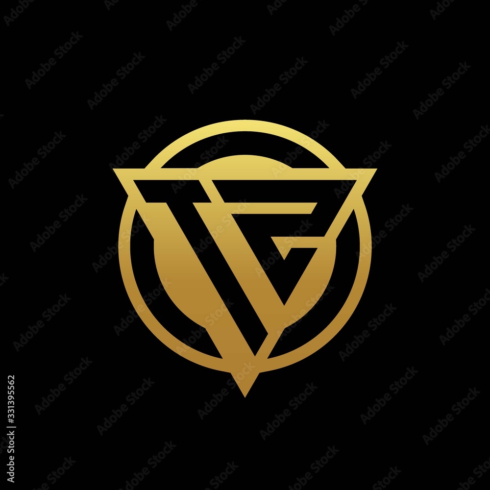 TZ logo monogram with triangle shape and circle rounded isolated on gold colors TZ logo monogram with triangle shape and circle rounded isolated on gold colors