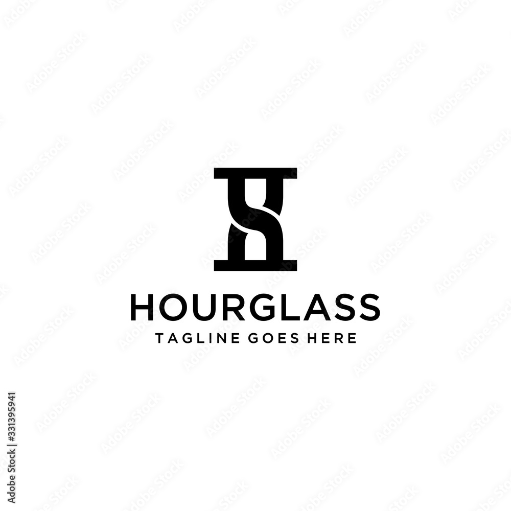 Creative modern clean hourglass sign logo design template