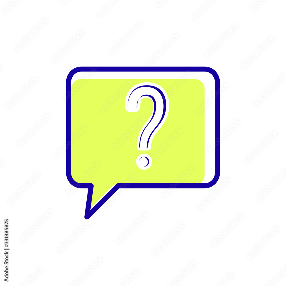 Question mark, bubble speech sign icon Question mark, bubble speech sign icon