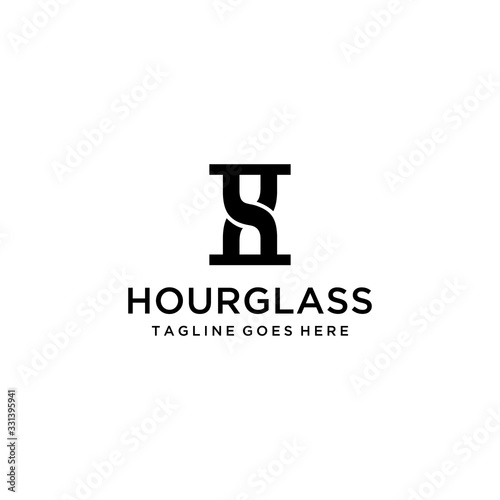 Creative modern clean hourglass sign logo design template