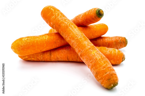 Ripe carrots isolated
