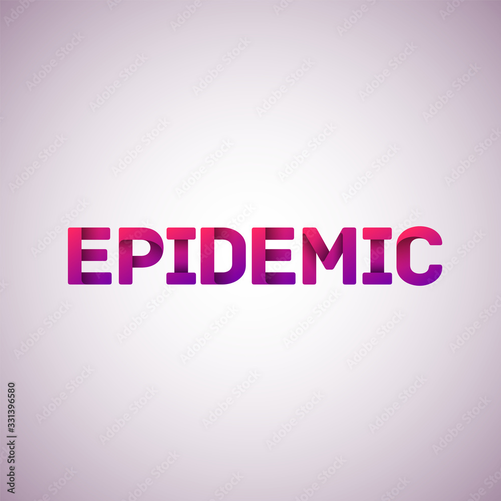 Folded font 'EPIDEMIC' text, vector illustration