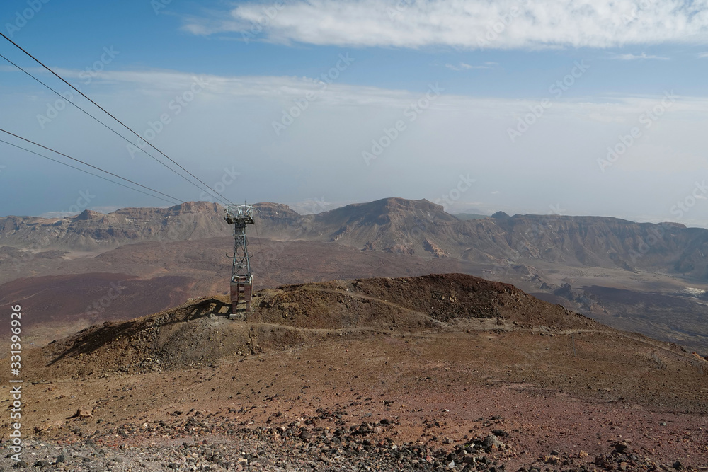 Teide Cableway - aerial ropeway that goes up volcano Teide on Tenerife island