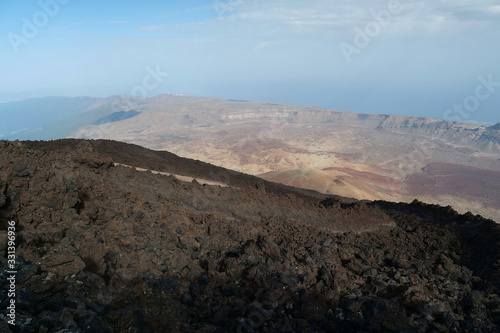 Panorama view from Volcano Teide  Tenerife island  Canary islands  Spain