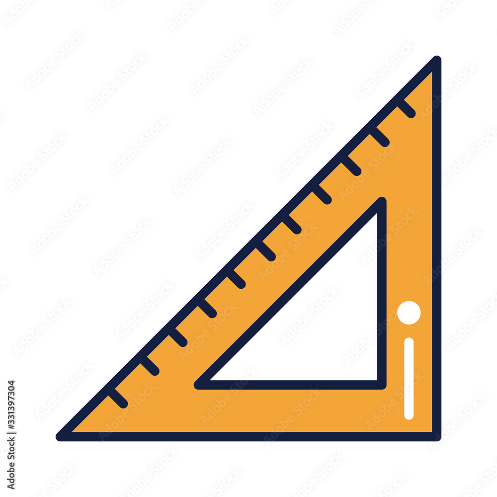 triangle rule school supply line and fill style triangle rule school supply line and fill style