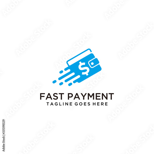 Illustrations for fast and accurate online payment logos are marked by very fast wallets.