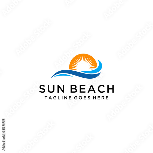 Creative beauty beach modern minimalist logo design vector © atapdesain