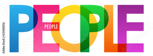 PEOPLE colorful vector typography banner
