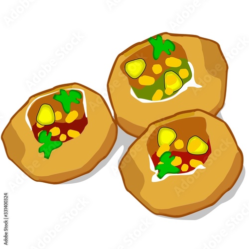 Pani puri indian mumbai street Food Vector