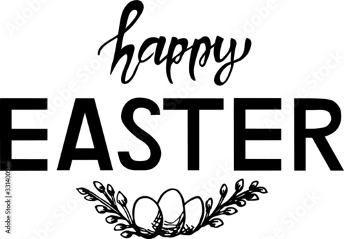  lettering inscription happy easter vector illustration congratulation. Can be used in addition to a postcard.