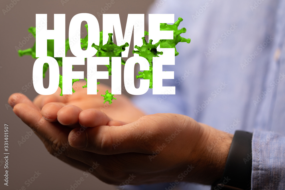 Home office cause of corona of self quarantine digital. Home office cause of corona of self quarantine digital.