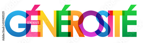 Bannière typographique vecteur GÉNÉROSITÉ