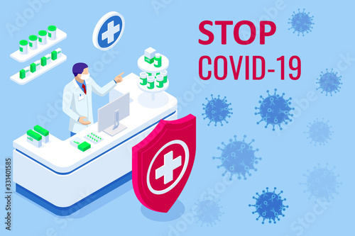 Pandemic Chinese coronavirus COVID-19. Coronavirus outbreak, coronaviruses influenza as dangerous flu strain cases as a pandemic medical health risk, virus attacks the respiratory tract