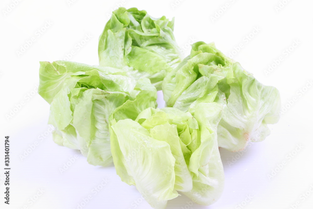 Green cabbage isolated over white background Green cabbage isolated over white background