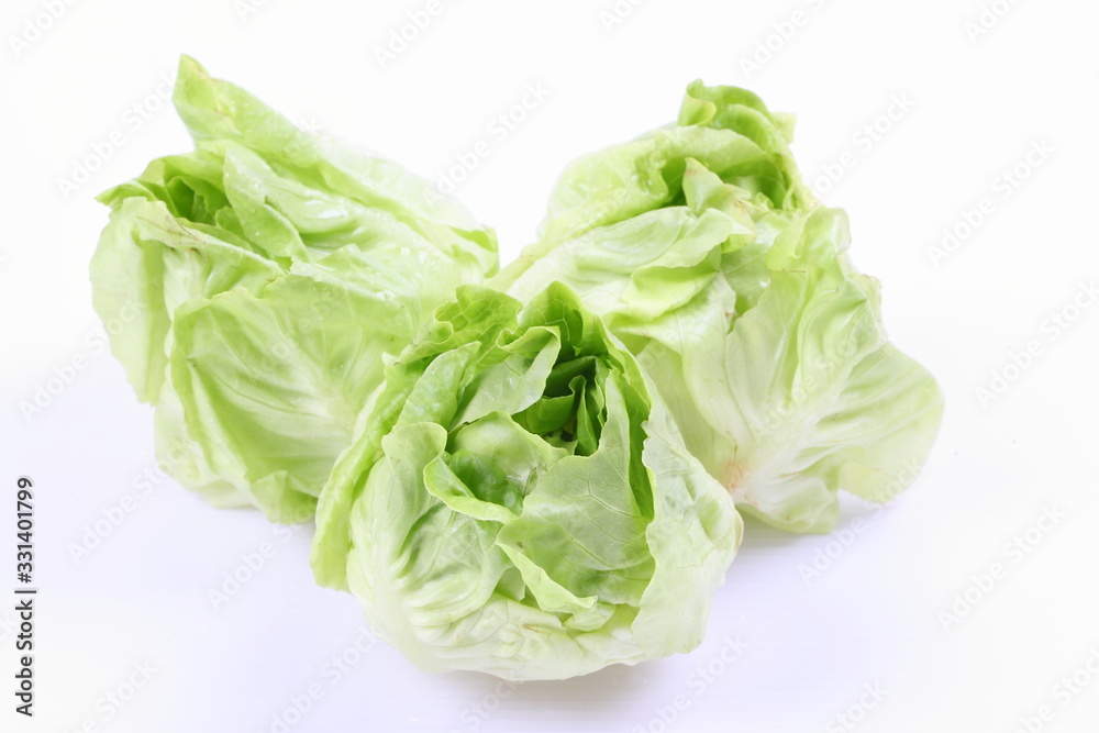 Green cabbage isolated over white background Green cabbage isolated over white background