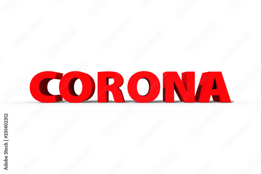 Corona sign in 3D