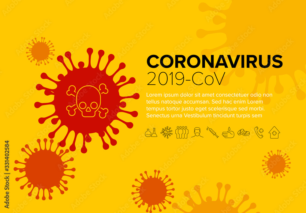 Flyer template with coronavirus information Flyer template with coronavirus information