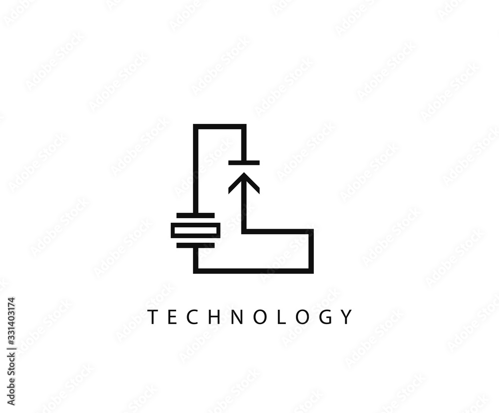Electrical L Letter Icon Design With Electrical Engineering Symbol Element. Electrical L Letter Icon Design With Electrical Engineering Symbol Element.