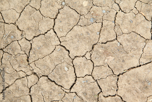 Close up dried soil background