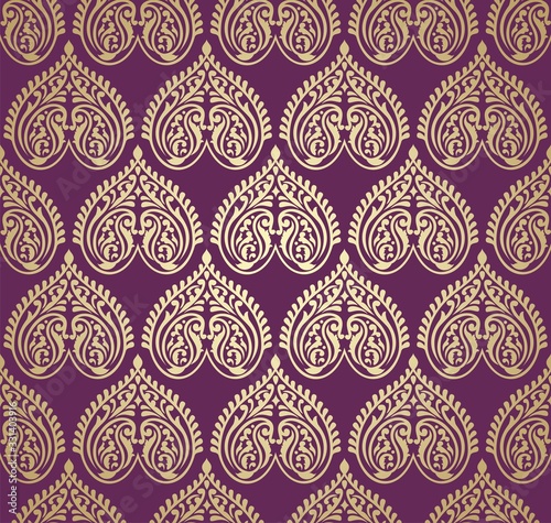 traditional paisley floral pattern , textile , Rajasthan, India	