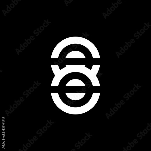 Vector Double Lines Logo Number 8