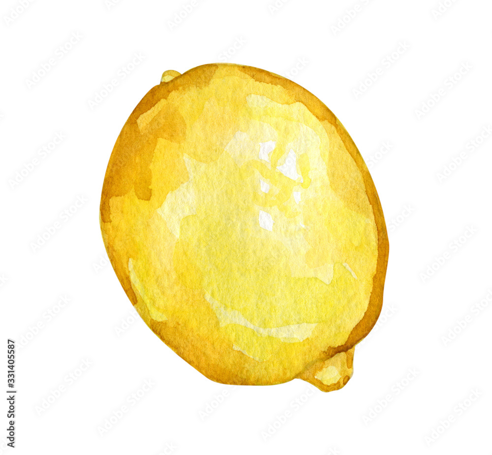 Watercolor illustration of yellow fresh lemons citrus Watercolor illustration of yellow fresh lemons citrus