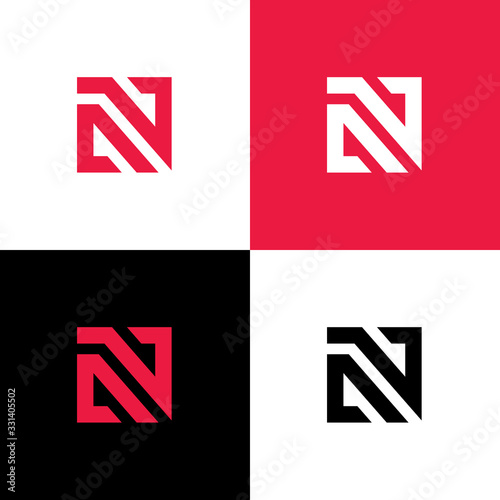 Initial letter AN NA AV VA logo template, square shape typography illustration - Vector photo