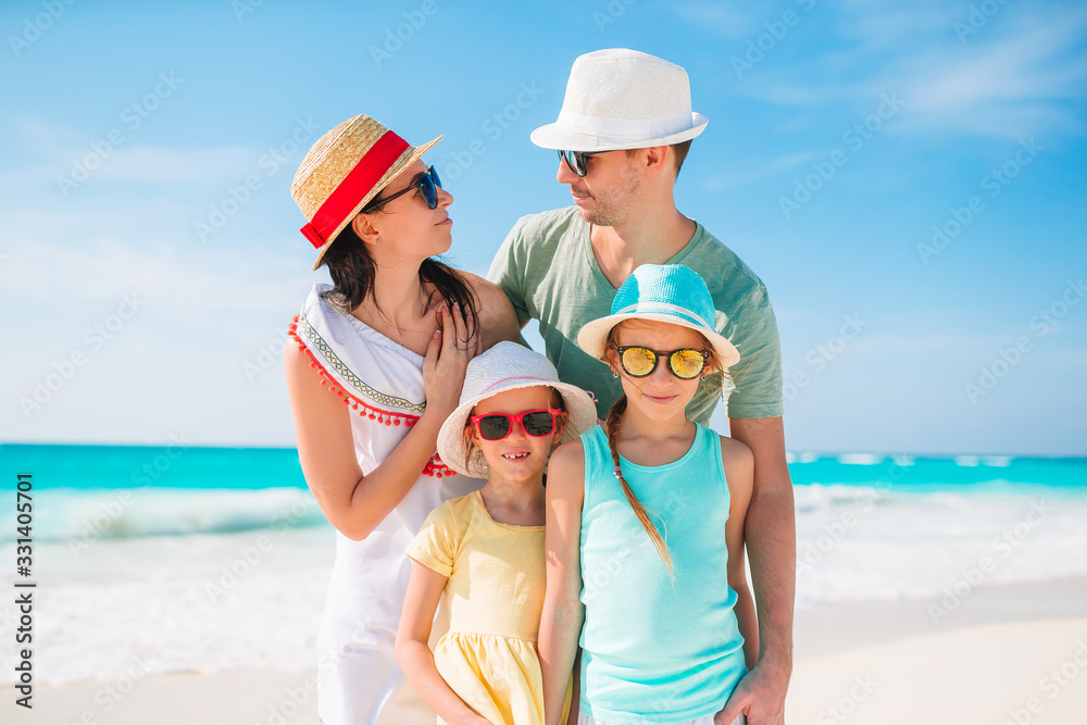 Young family on vacation have a lot of fun