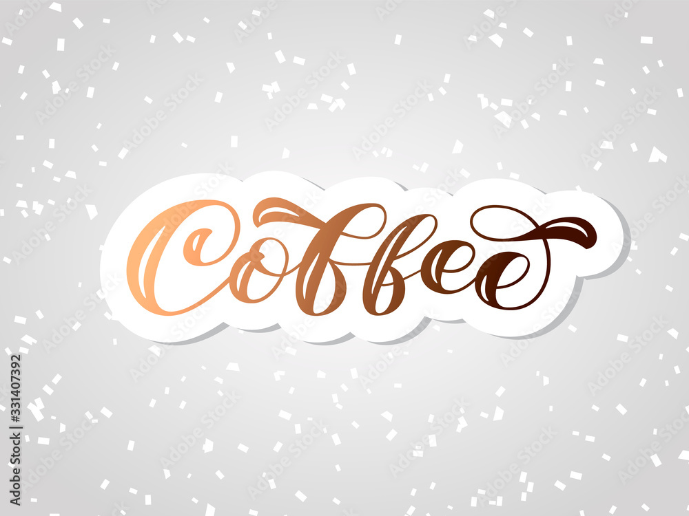 Coffee brush lettering. Vector stock illustration for banner or poster Coffee brush lettering. Vector stock illustration for banner or poster