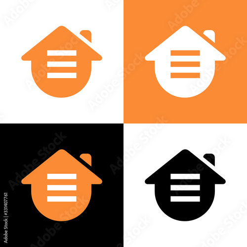 Home checklist logo template, house document icon design, home task symbol