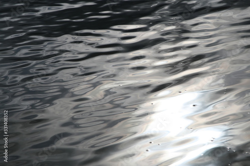 Wavy water surface with sun glare