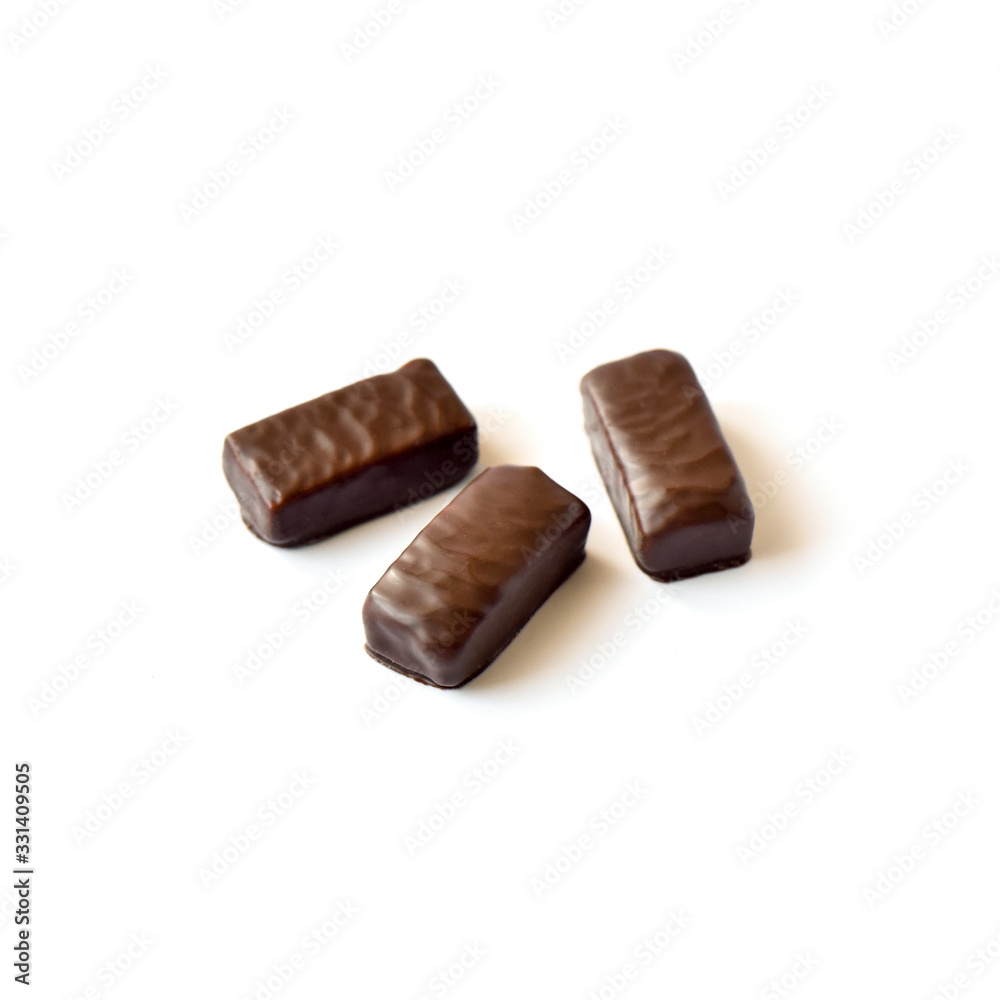 chocolate marshmallow candy isolated on white background chocolate marshmallow candy isolated on white background