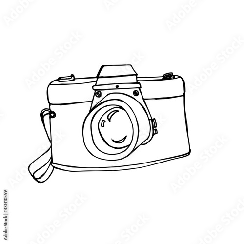 Camera icon isolated on white background. Camera symbol for your design, print, logo, application, interface.