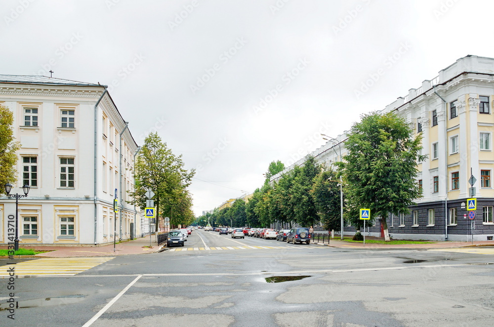 View of Sovetskaya street in Yaroslavl, Russia