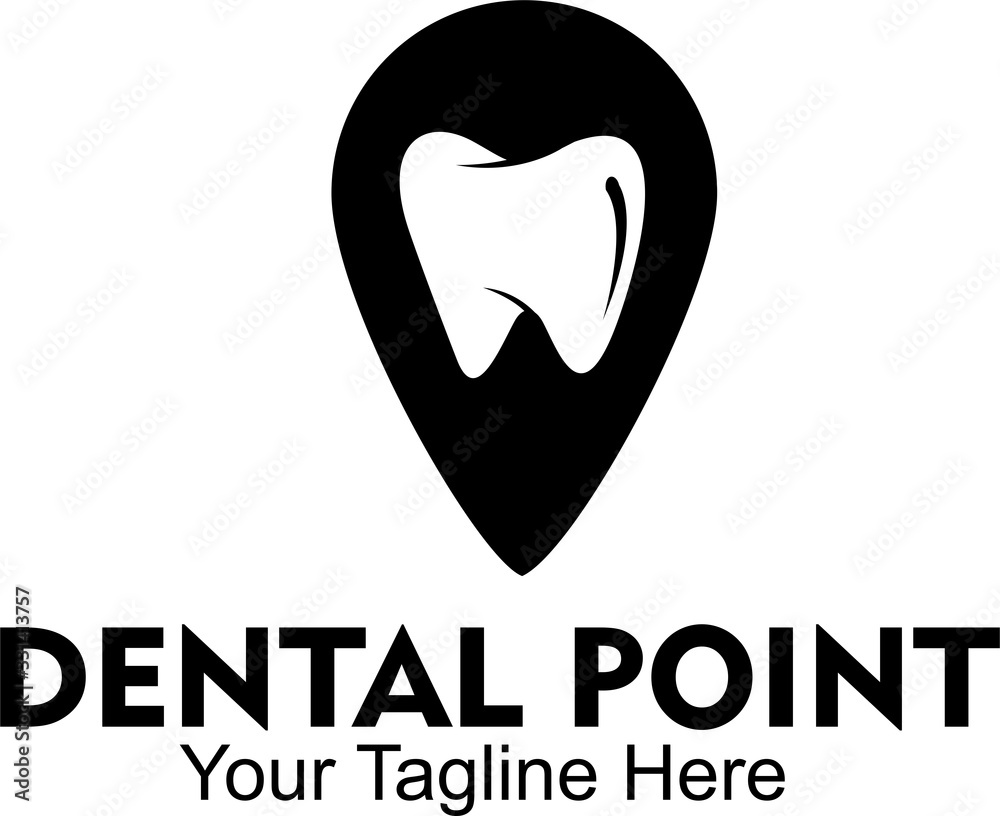 dental point logo design concept isolated on white background dental point logo design concept isolated on white background