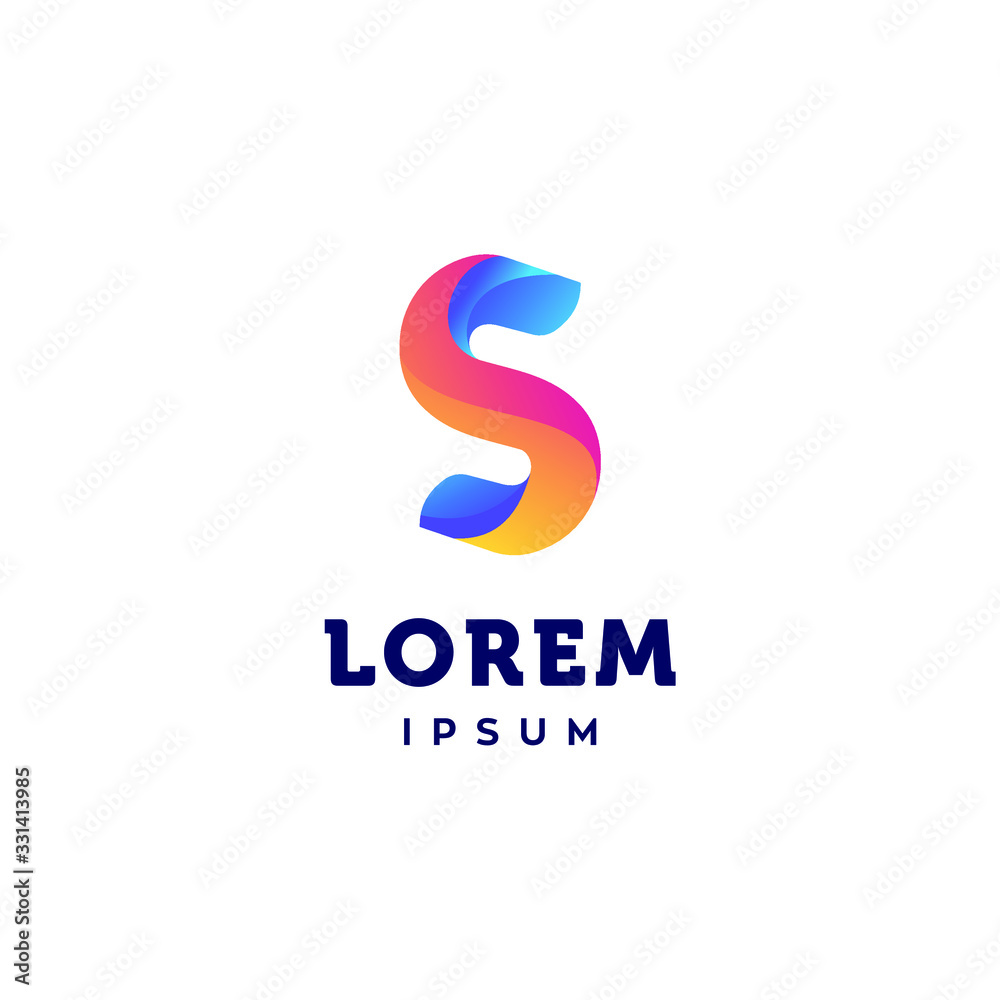 modern letter S logo icon design in colorful style
