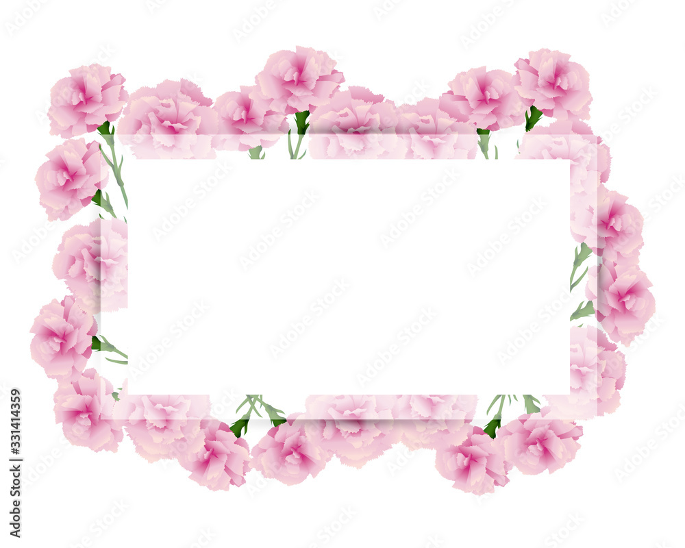rectangular frame of carnations illustration rectangular frame of carnations illustration