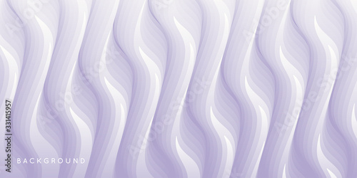 Vertical texture with volumetric waves. Abstract wavy background with dynamic effect. 3d vector illustration.