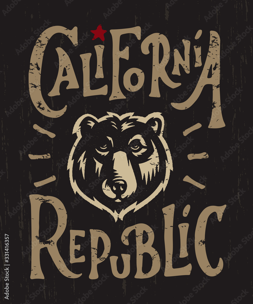 Hand lettered California Republic apparel graphics Hand lettered California Republic apparel graphics