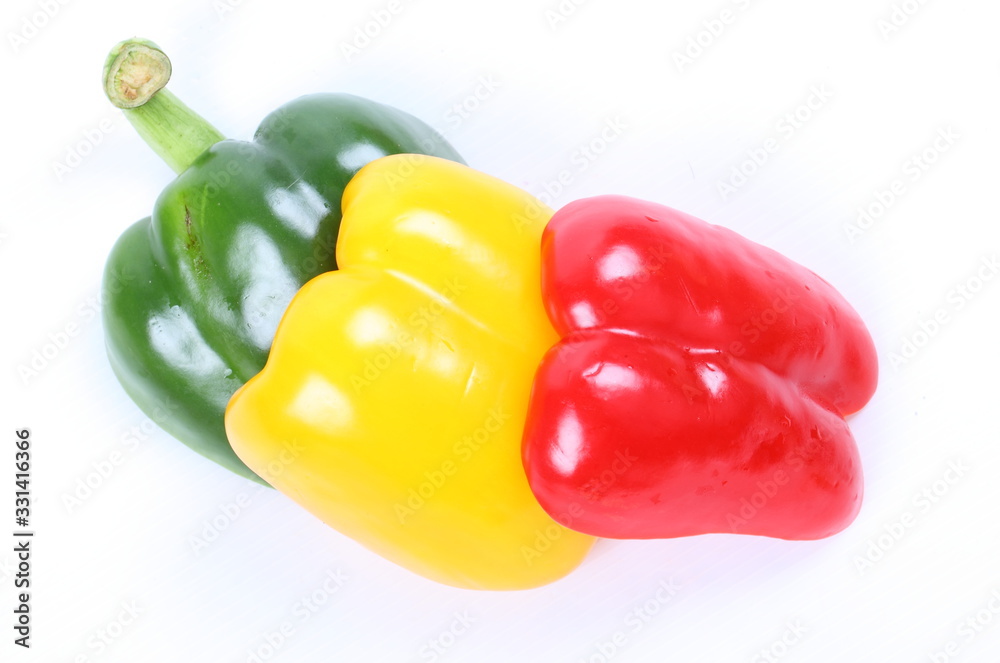Sweet bell pepper isolated on white background cutout Sweet bell pepper isolated on white background cutout
