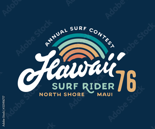 Vintage Hawaii Surf Rider t shirt print