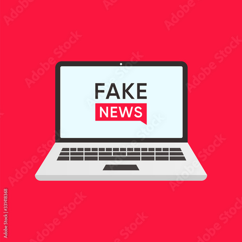 fake news with laptop icon design