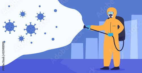 Virus Disinfection Illustration Vector Concept 